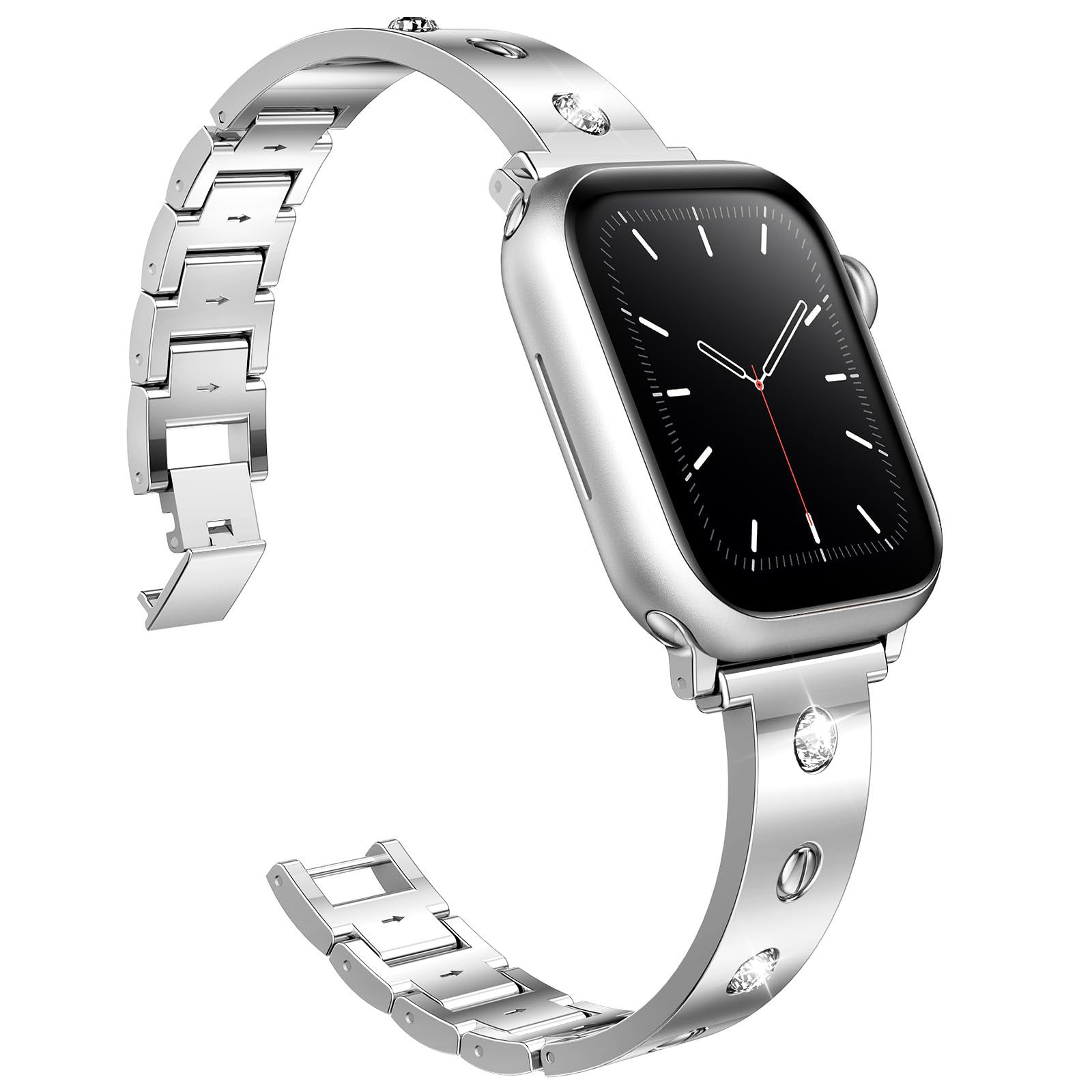 Picture of The new applewatch strap is suitable for Apple 1-9 generation/Ultra/SE diamond metal strap detachable