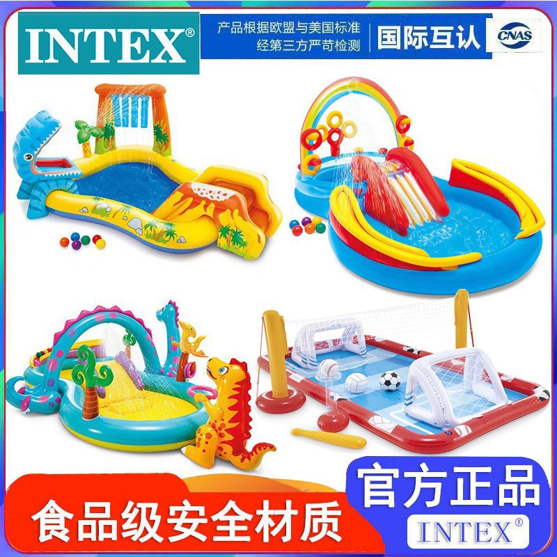 Picture of Children's slide pool sunshade swimming pool alligator fountain mushroom water inflatable play house baby ball pool