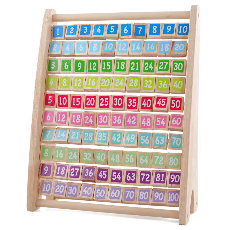 Picture of ohye Digital Teaching Aids Beech Wood Five-gear Arithmetic Rack Wooden Colorful Mathematical Arithmetic Computing Rack Puzzle Building Blocks Toy