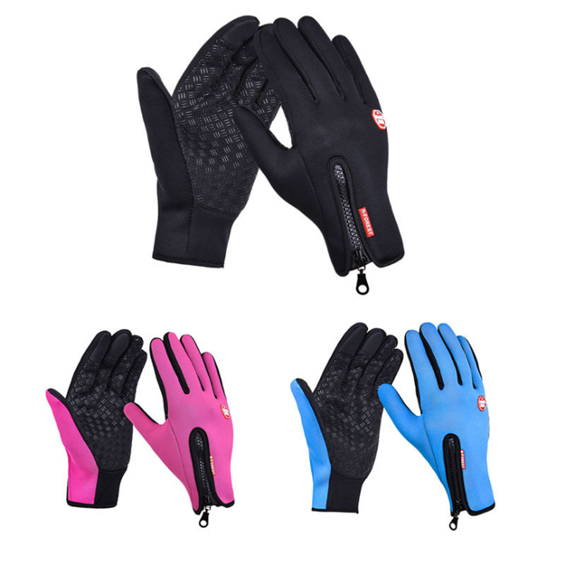 Picture of Autumn and Winter Warm Full-Finger Cycling Touch Screen Gloves Bicycle Cycling Non-Slip Waterproof Windproof Ski Gloves for Men and Women
