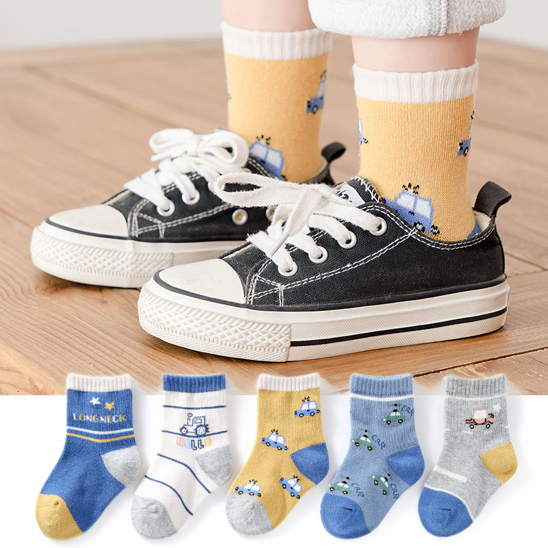 Picture of Winter polyester cotton boys' baby socks spring and autumn children's socks autumn and winter New cartoon Korean style girls' mid-calf children's socks