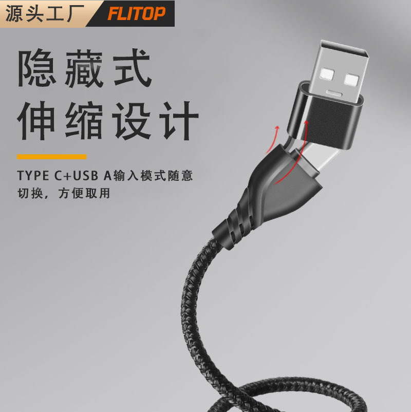 Picture of Pd Data Cable Two-In-One 65W Cable Dual Type-C to C Suitable for Iphone15 Apple 20V3.2A Charging Cable