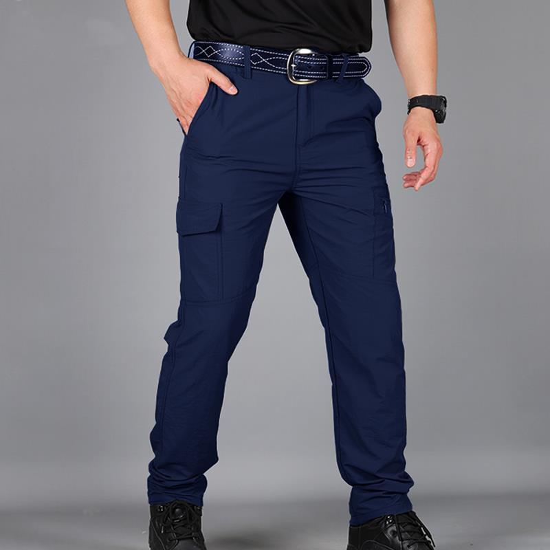 Picture of Summer Quick-drying Pants Men's Thin Outdoor Sports Mountaineering Crock Pants Loose Multi-bag Military Fan Tactical Charge Pants