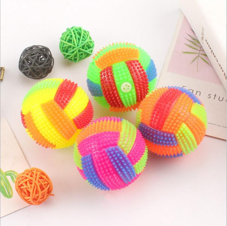 Picture of New Luminous Volleyball Bouncy Ball Massage Ball Luminous Football with Whistle Thorn Ball Luminous Street Stall Supply