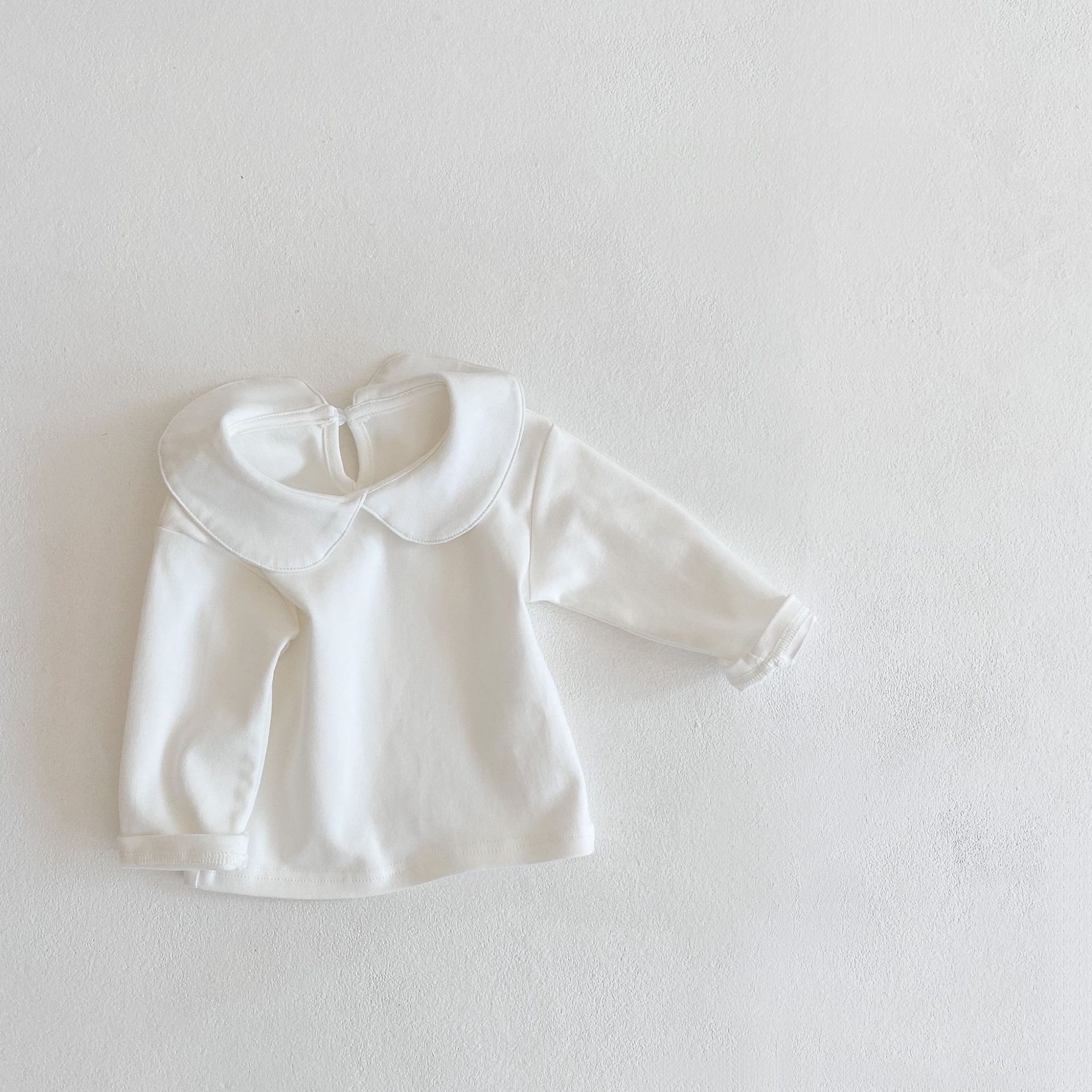 Picture of Baby T-Shirt 2025 Spring Clothing Kidsren's Doll Collar Long-Sleeved Bottoming Shirt Versatile Long-Sleeved T-Shirt Top Puff Sleeves