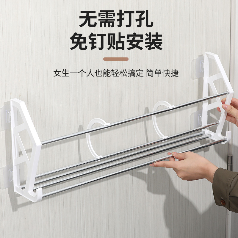Picture of The Philippines's Best-Selling Punch-Free and Nail-Free Door Behind Simple Shoe Rack Assembly Shoe Rack Bathroom Slipper Rack Wall-Mounted Storage Rack