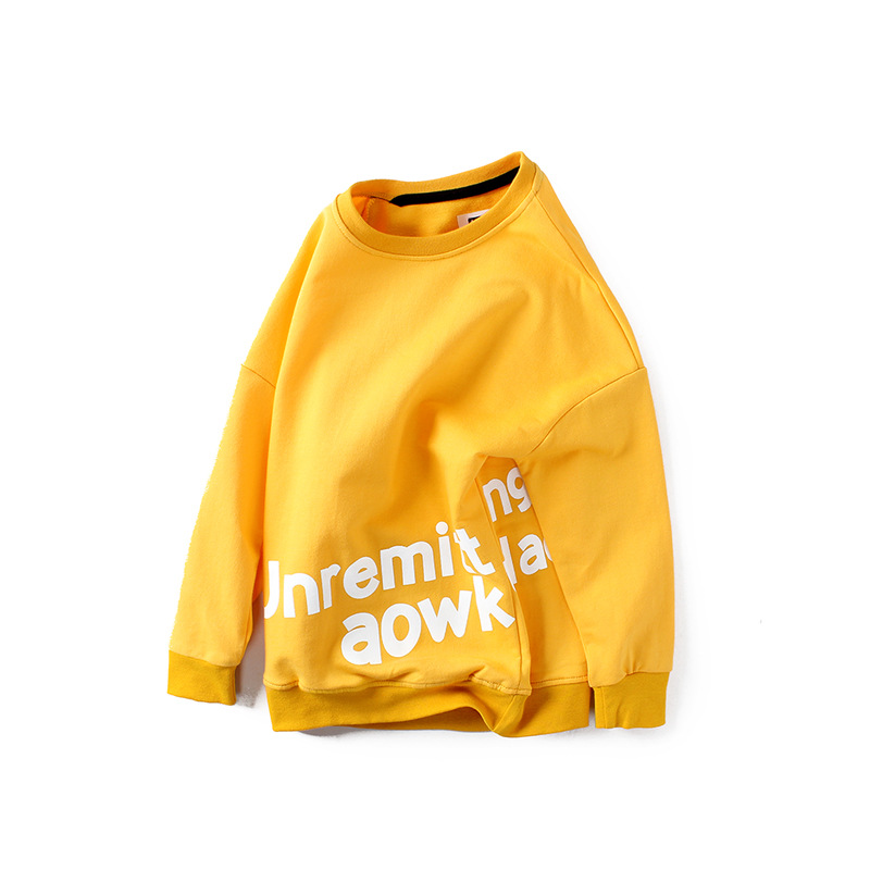 Picture of European-Style Children's Clothing Korean Version New Boys' Long-Sleeve Sweatshirt, Older Children's English Print Pullover Sweatshirt