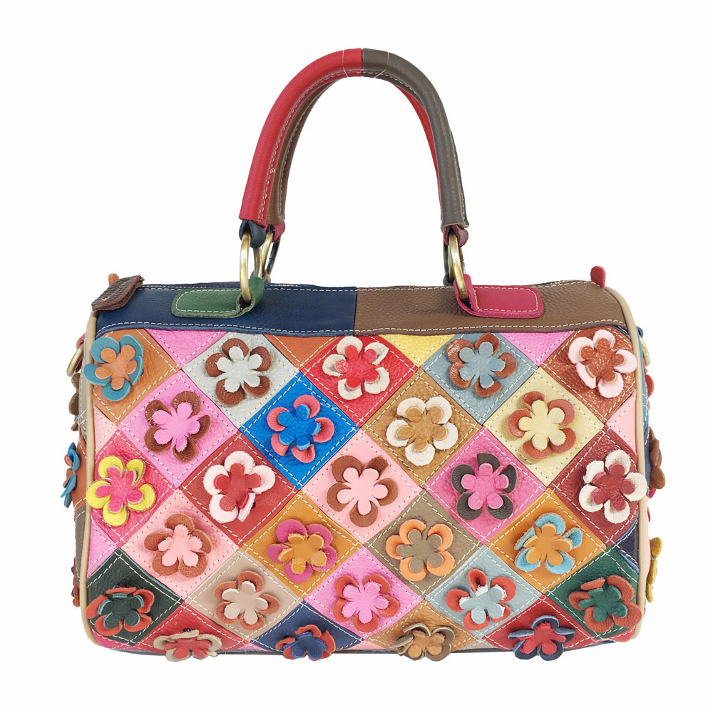 Picture of 2025 Fashion Women's Bag Cowhide Hand-Held Crossbody Bag Hand-Stitched Quilted Flower Bag Plum Blossom Bag Casual Women's Bag