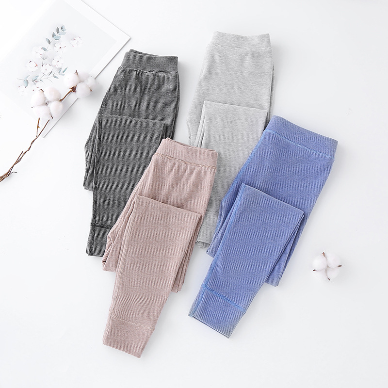 Picture of Warm trousers children's double-sided jacquard fast warm fleece-lined leggings medium and small boys and girls candy color autumn and winter New