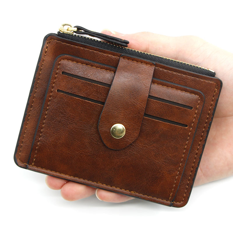 Picture of Compact Buckle Small Card Holder Women's Wallet Short Ultra-Thin Mini Driver's License Card Holder Multi-Function Card Slot Credit Card Holder