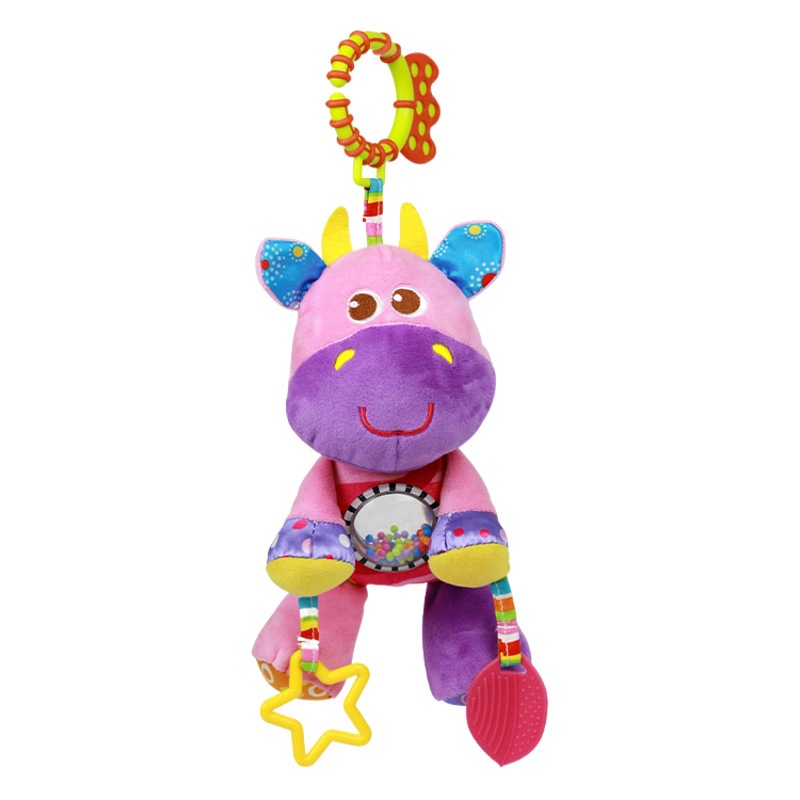 Aipinqi New Baby Car Hanging Toy 0-1 Year Old Animal Bed Hanging Plush Toy with Rattle to Soothe Doll