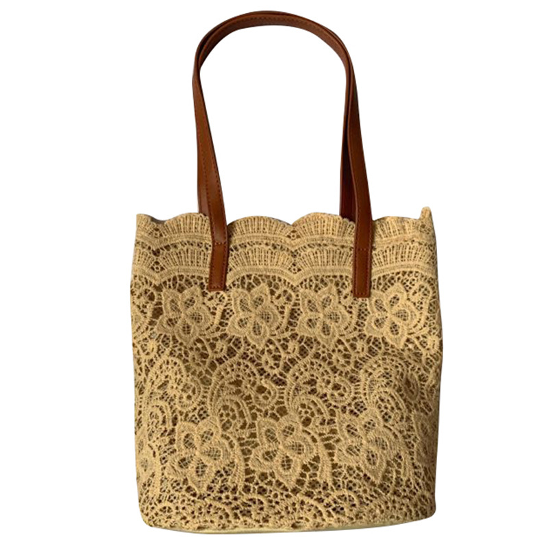 Picture of Niche Design 2024 Handbag Korean Style Lace Bag Women's Shoulder Bag Women's Large Capacity Bucket Shopping Bag Trendy