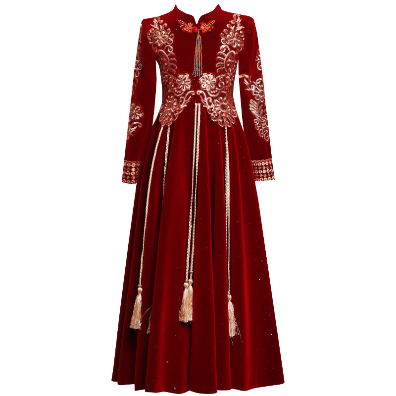 Picture of Children's Autumn and Winter Skirt fleece-lined Antique Princess Girls' Hanfu New Year's Eve New Year's Eve Clothing Winter Guofeng New Year's Eve Clothing