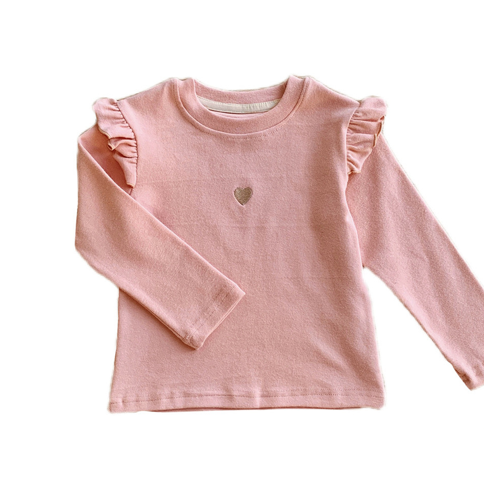 Picture of New Autumn Style Fake Two-Piece Kidsren's Color-Blocked T-Shirt Stripesd Cuffs Korean Style Girls' Long-Sleeved Bottoming Shirt Long-Sleeved T-Shirt