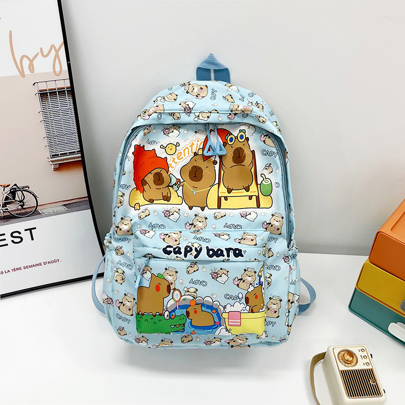 Picture of 2025 New Cartoon Cute Schoolbag for Female Students Kapibala Large Capacity Backpack Backpack for Primary and Secondary School Students