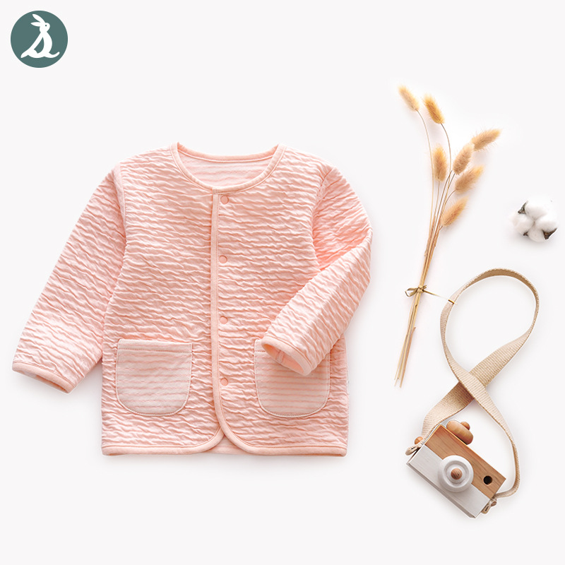 Children's Clothing Autumn Coat Outfit for Boys and Girls Children's Top Home Clothes Cardigan Elastic Casual 3-Piece Set