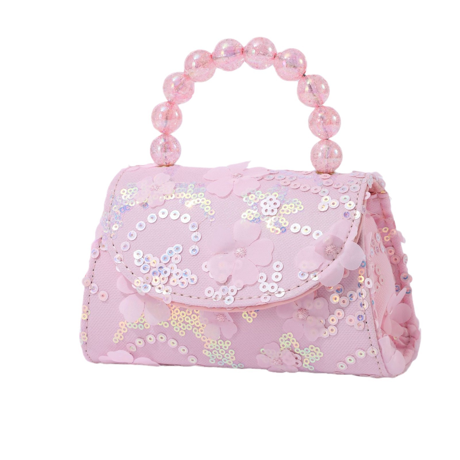 Picture of New cotton and linen material pearl portable metal chain fashion bare bag small square bag shoulder bag foreign trade manufacturers wholesale