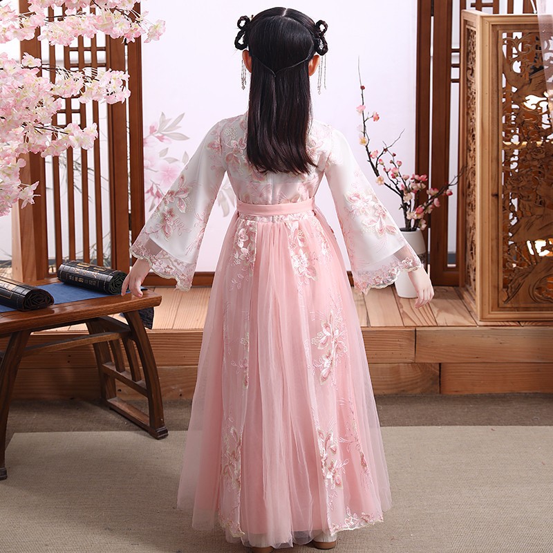Picture of Hanfu Girl's Spring and Autumn Ancient Costume Chinese Style New Children's Costume Autumn Costume Ancient Style Spring and Autumn Super Immortal Girl's Tang Suit Spring Style