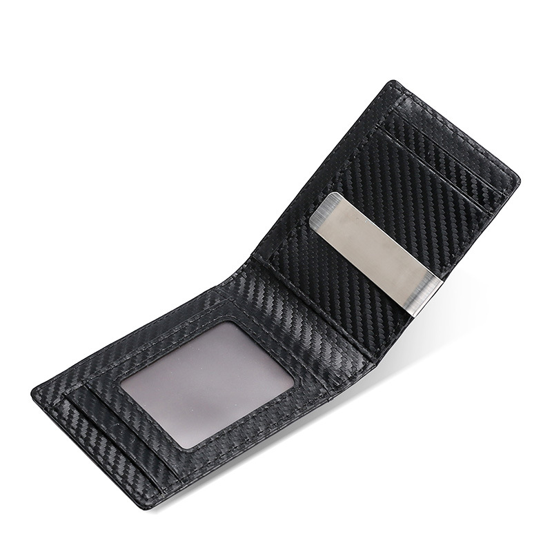 Picture of Amazon Hot Selling Genuine Gold Clip European and American Short Wallet Certificate RFID Anti-Magnetic Card Bag Wallet Metal Ticket Clip