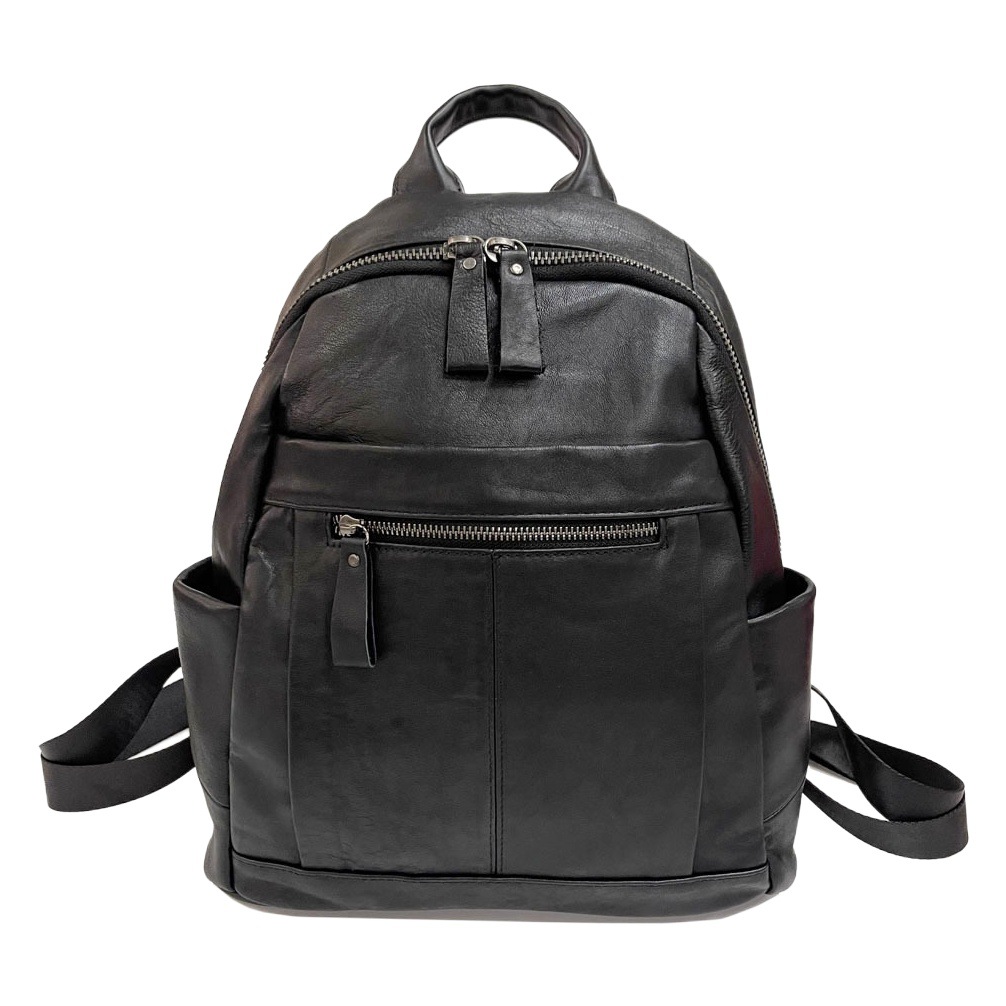 Cross-border Full Leather Backpack Black Cowhide Fashion All-match Soft Leather Women's Backpack Women's Bag Wholesale Hair