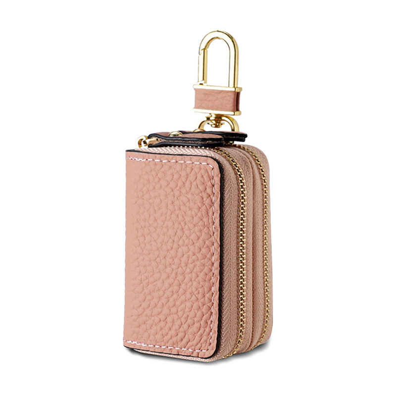 Picture of New double-layer key bag leather car key cover men's and women's first layer cowhide key bag copper hardware key chain