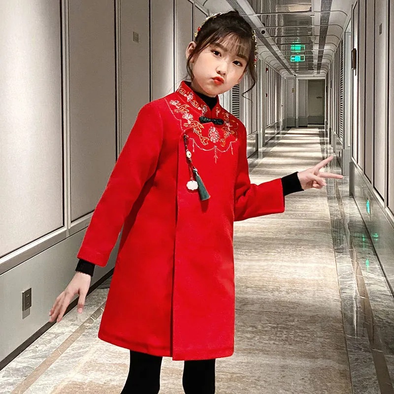 Picture of Children's Tang suit Chinese style winter thickened New Year girl's New Year clothes baby girl's New Year clothes girl's Hanfu winter clothes