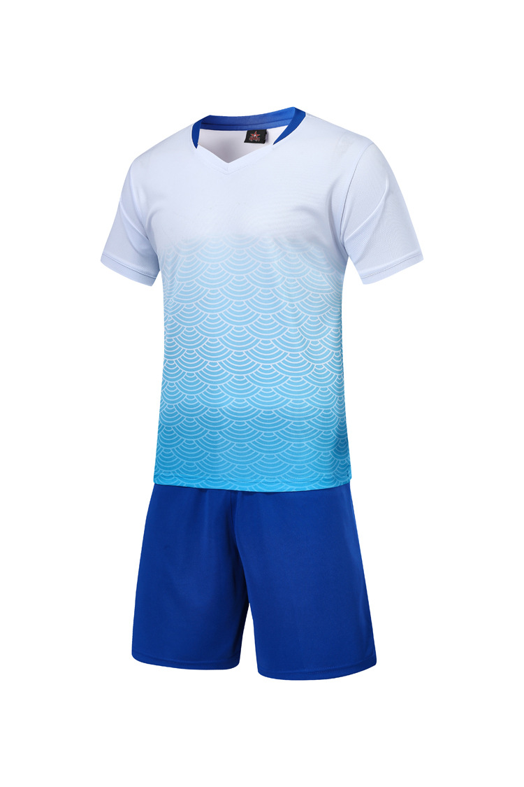 Picture of Factory direct supply sweat absorbent breathable adult children's football clothes suit wholesale in stock short sleeve football clothes can be printed