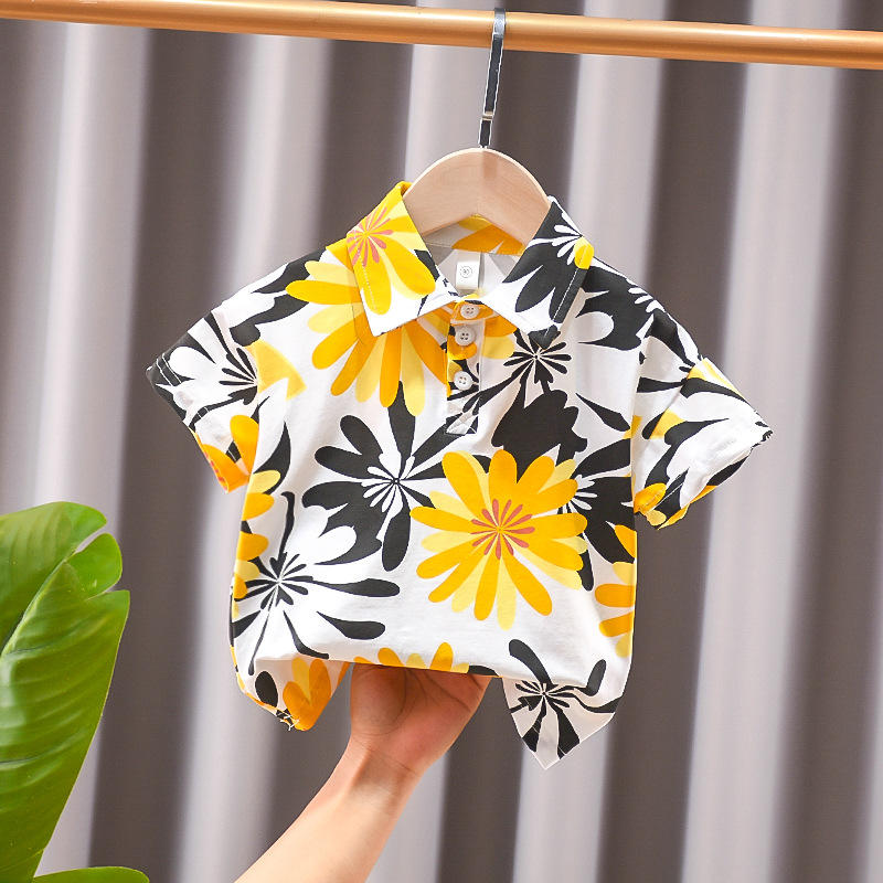 Picture of Boys' Summer Short-sleeved T-shirt Children's Round Collar Shirt Baby's Three-dimensional Cartoon Casual Short-sleeved Top New Fashionable