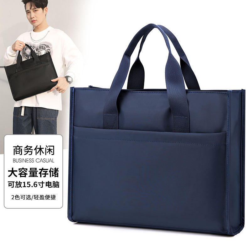 Picture of Lightweight Water-repellent Nylon Cloth Bag Simple All-match Commuter Bag New Men's Hand Bag Business Casual Handbag