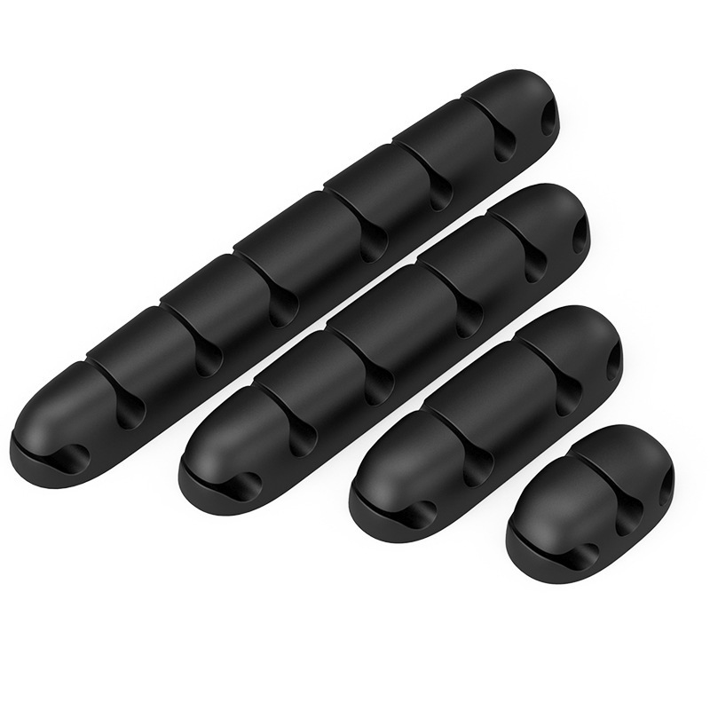 Picture of Silicone cable winder desktop power cord wire storage clip data cable organizer self-adhesive cable card