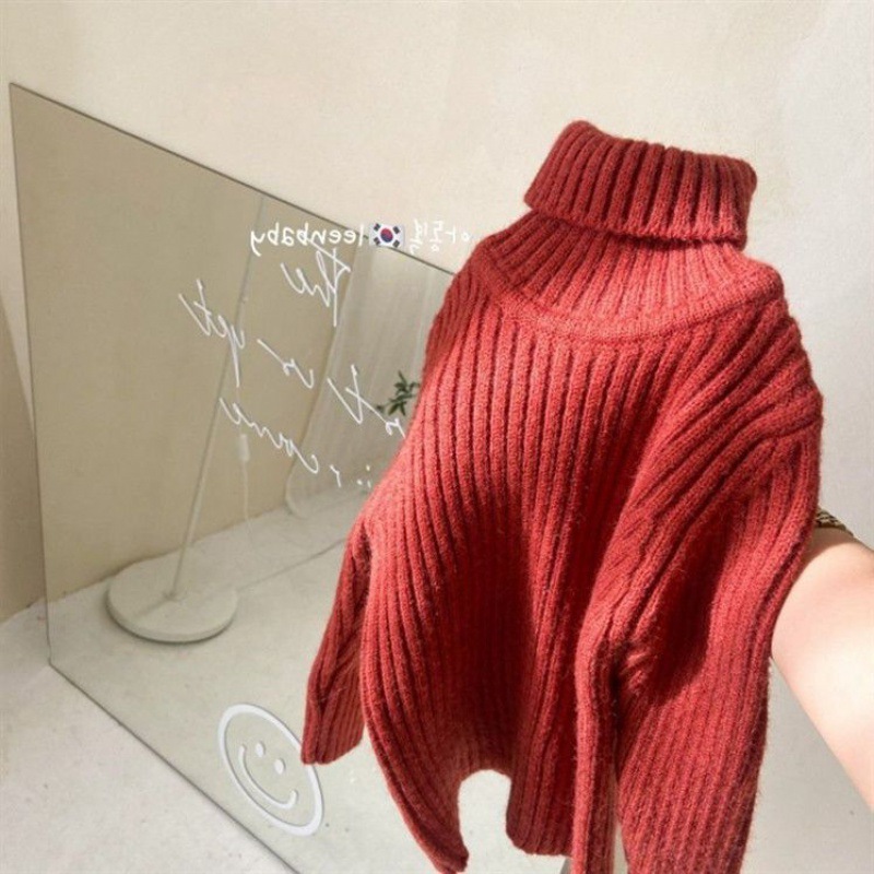 Picture of [in stock] autumn and winter children's high collar base sweater thick winter boys and girls sweater baby warm