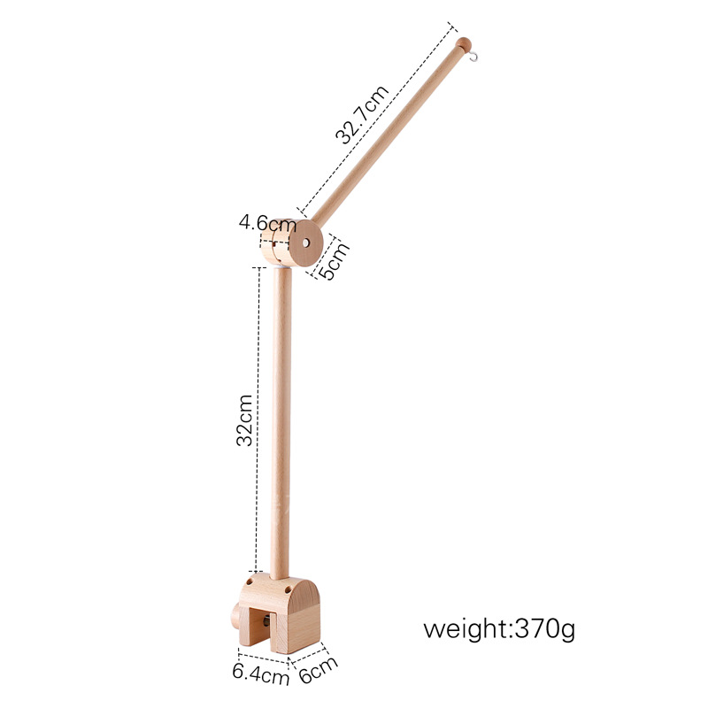 Picture of Amazon Wooden Baby Bed Bell Bracket Rotatable Baby Comforting Bracket Floor Hanging Wooden Bed Bell Toy