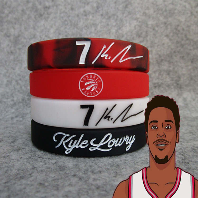 Raptor basketball No. 7 star Carl Lowry kellowry signature luminous sports bracelet silicone wristband