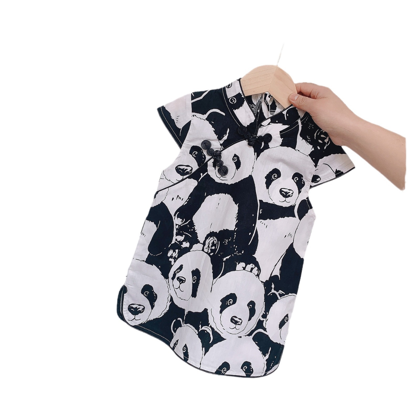 Picture of Summer New Style Girls 2025 New Style Girls Pure Cotton Chinese Style Ethnic Cheongsam Princess Skirt Baby Skirt