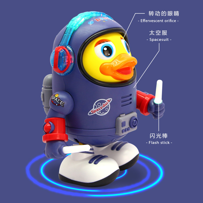 Picture of Douyin's Same Electric Singing, Dancing, Music, Lighting, Space Duck, Left and Right Walking, Toy for Boys and Girls Aged 1-2-3