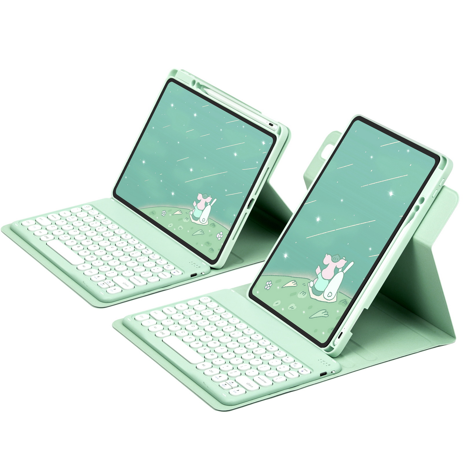 Picture of For iPad10.2 protective cover 10 generation acrylic rotating magnetic Bluetooth keyboard protective cover 10.9 pen slot