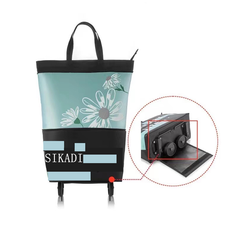 Picture of Multi-purpose lightweight folding shopping cart thickened portable shopping bag with supermarket environmental protection trolley large capacity wheels