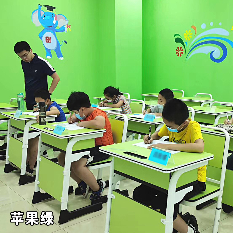Picture of Students' Desks and Chairs Training Course for Primary and Secondary School Students Cram School Tutorial Class Single Double Lift Training Organization Tables and Chairs