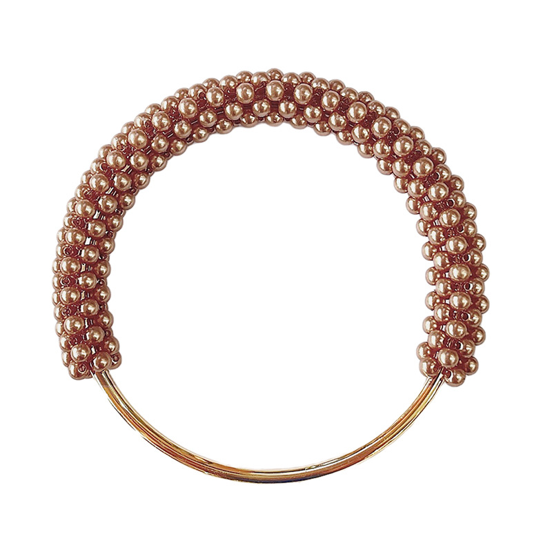 Picture of High-End Pearl Handle Bag Accessories Woven Handle Ring Pearl Iron Ring Ring Handmade Bag Handle Ring Handle
