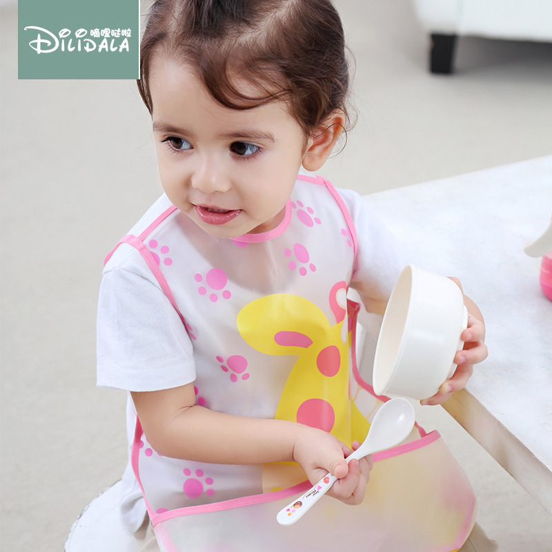Picture of New Baby Saliva Bib Eva Waterproof Kidsren's Bib Baby Rice Bag Infant Bib Autumn and Winter Thin