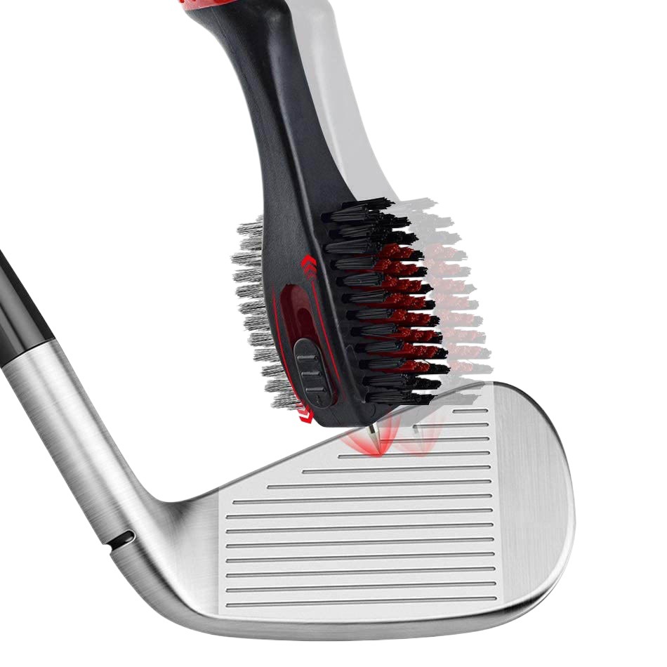 Golf club brush cleaning double-sided brush cleaner cleaning props kit with telescopic buckle