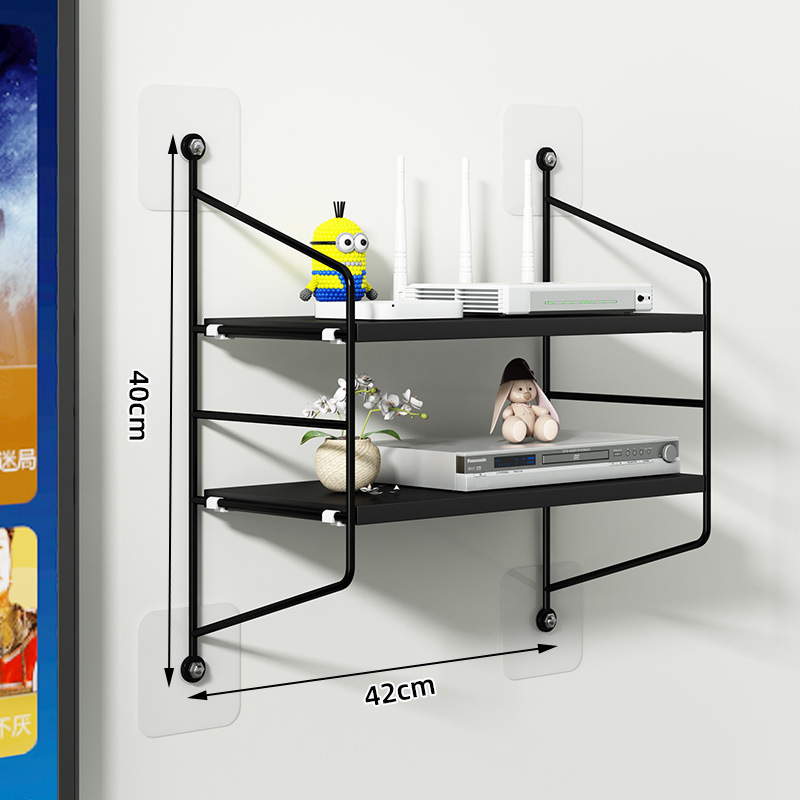 Picture of Cross-Border Wholesale Router Storage Rack for Tv Set-Top Boxes, Wall-Mounted Wifi Storage Rack Without Drilling
