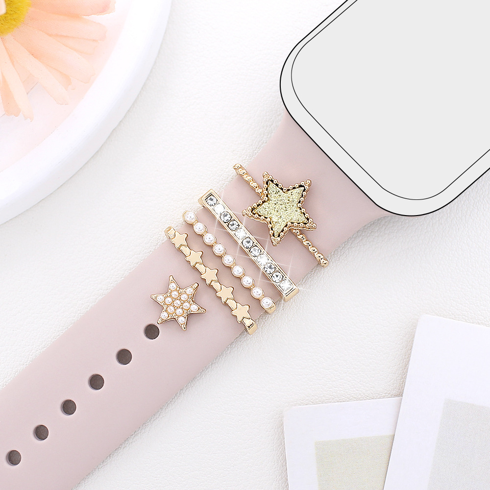 Picture of Suitable for Apple Watch Decorative Ring Apple watch Smart Silicone Strap Diamond Butterfly Star Decoration