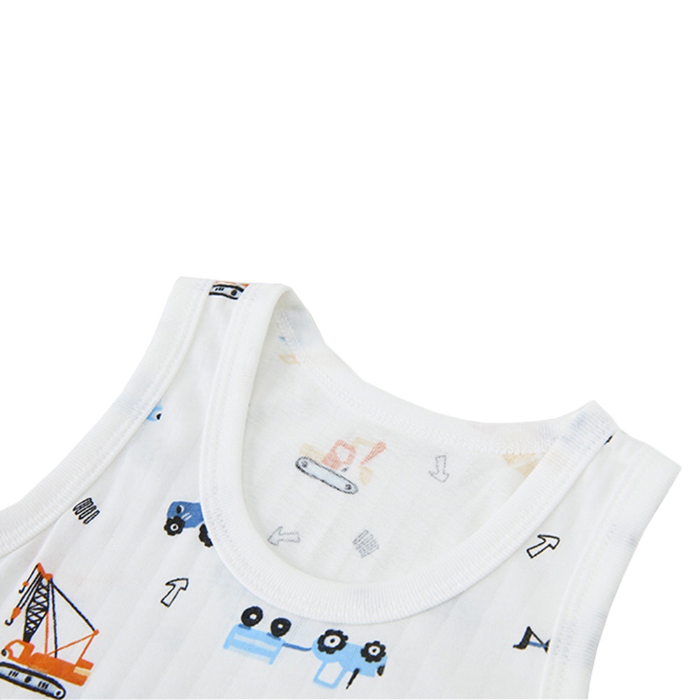 Children's Summer Vest Sling 2-Piece Boneless Cold Bottoming Shirt for Men and Women Baby Thin Sleeveless Air-Conditioned Home