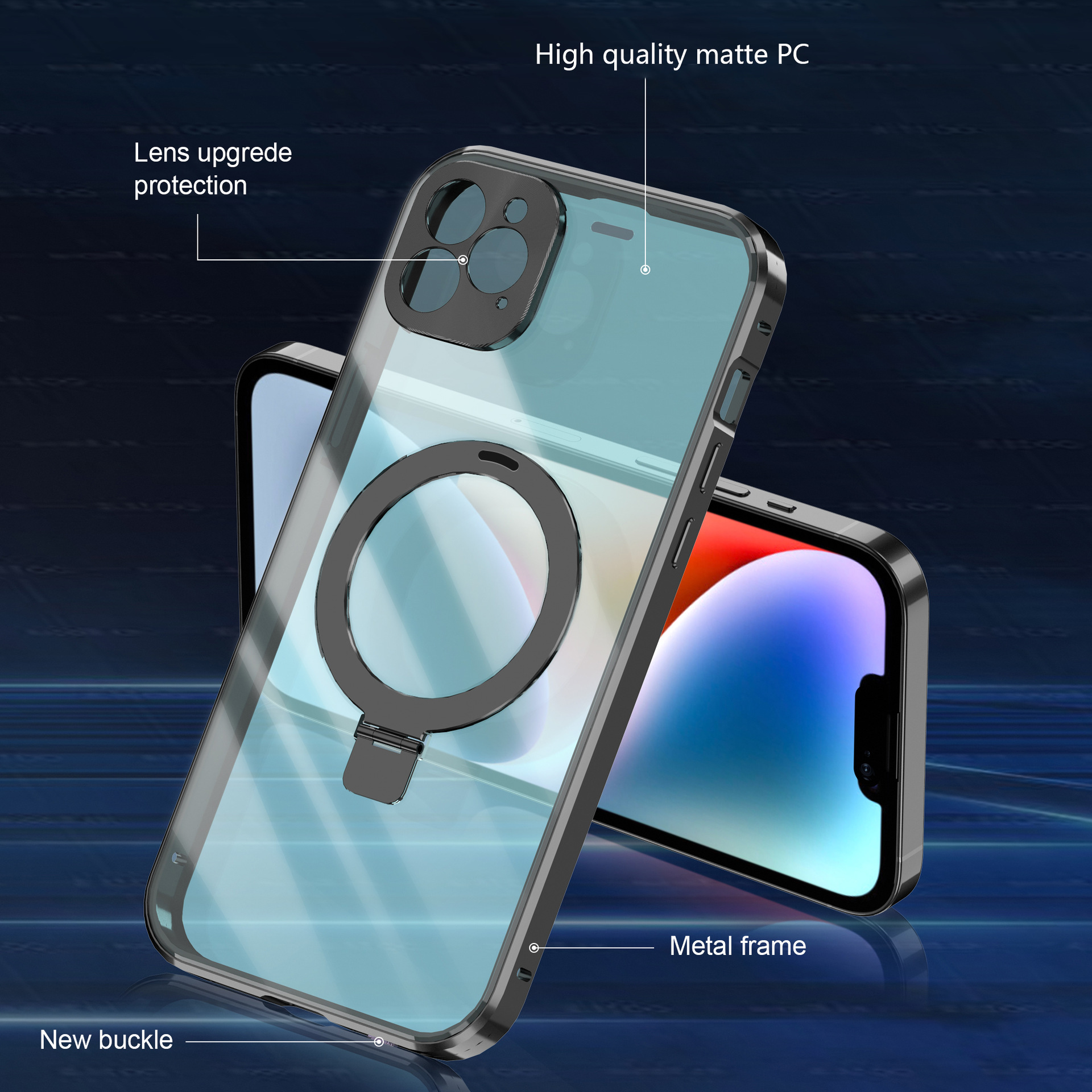 Picture of Suitable for iPhone16 Phone Case Magneto 15promax Metal Magnetic MagSafe Folding Bracket Sheath