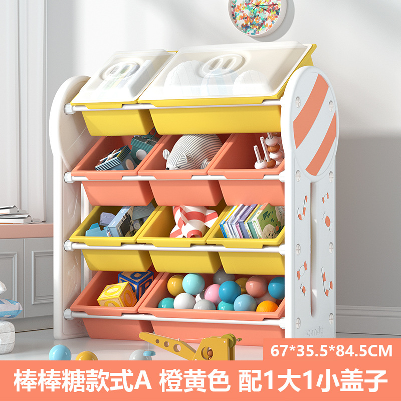Picture of Children's Toy Storage Rack with Lid Baby Picture Book Bookshelf Organizer Box Multi-layer Storage Shelf Artifact Locker