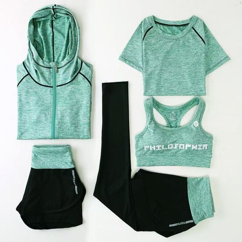Picture of 2019 new yoga clothing suit tremolo explosion five-piece set of slim slim quick-drying clothing professional running sportswear