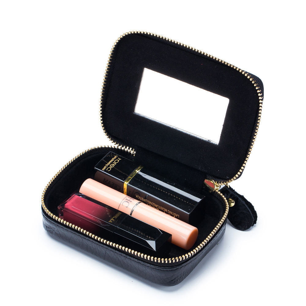 Picture of Wholesale mini leather mouth red envelope cowhide cosmetic bag data line earphone bag women's jewelry box coin bag hand