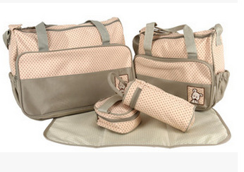 Picture of Fashionable Crossbody Waterproof Mummy Bag Five-piece Set Multi-functional Large Capacity Mother Bag Shoulder Portable Mother and Baby Bag
