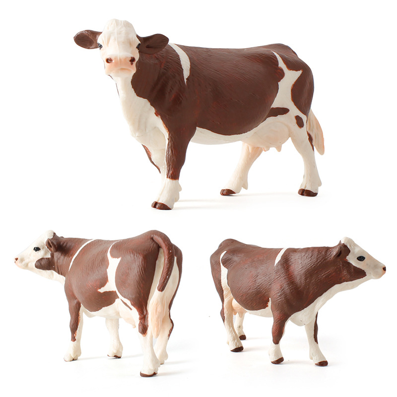 Picture of Children's solid simulation animal model cow cattle ranch solid poultry static toy ornaments